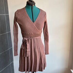 Elegant brown Wrap Dress